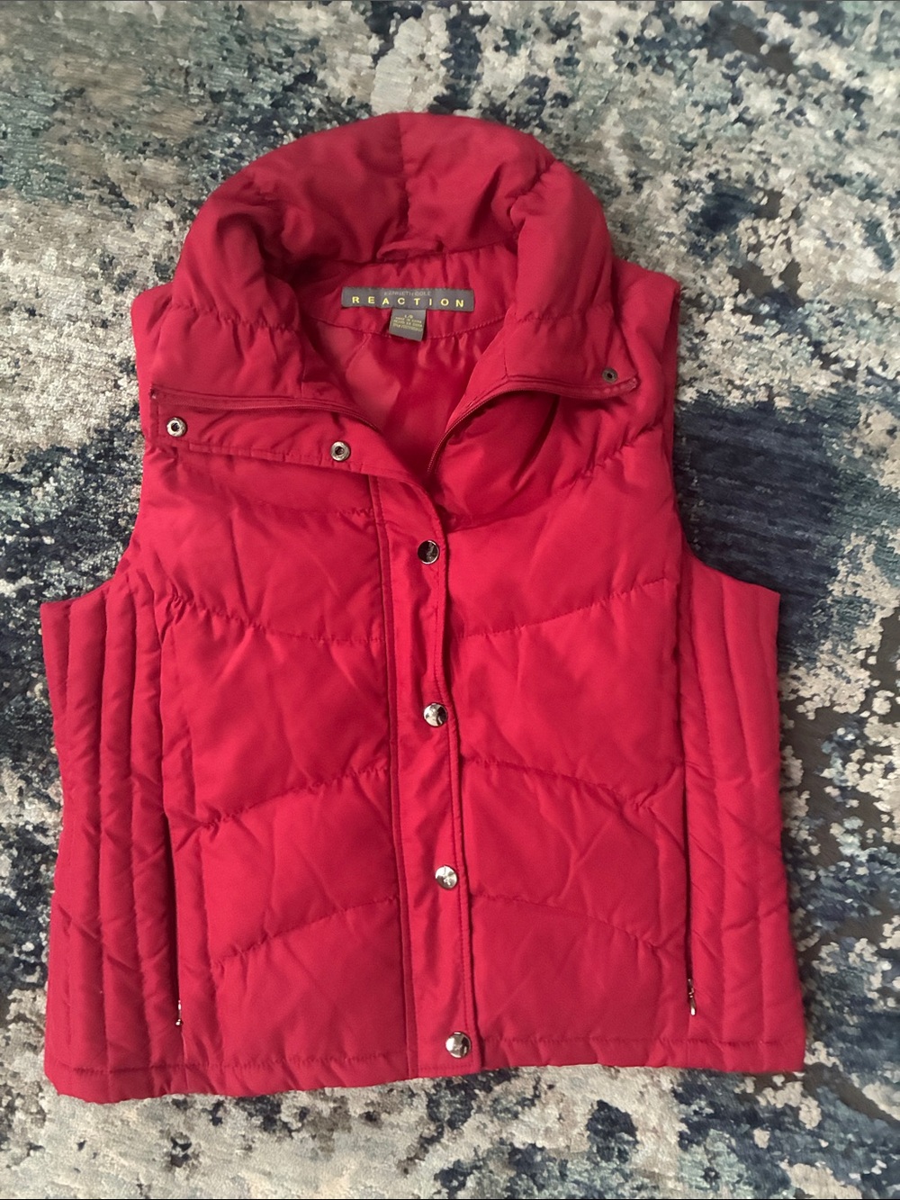 Kenneth Cole Reaction Bright Red Quilted Puffer Vest